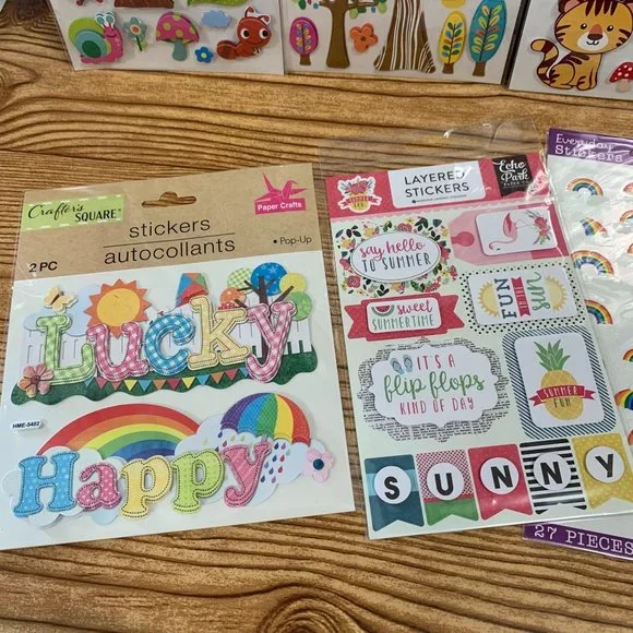 Sticker Lot of 15 packs Summer animals Easter cactus forest friends #3 - Picture 4 of 5